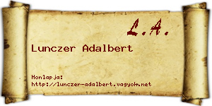 Lunczer Adalbert névjegykártya